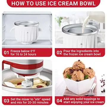 Ice Cream Attachment for KitchenAid Stand Mixer, Compatible with KitchenAid 4.5 Qt and Larger Stand Mixers, 2-Quart Frozen Yogurt - Ice Cream & Sorbet Gelato Maker by GVODE