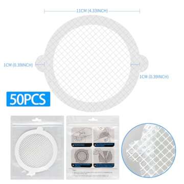 Kearning 50pcs Disposable Shower Drain Hair Catcher - Effortless Drain Cleaning Solution
