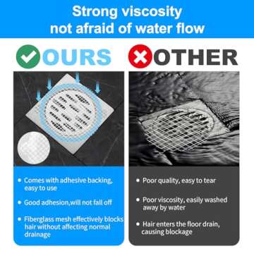 Kearning Disposable Shower Drain Hair Catcher - 50pcs Pack