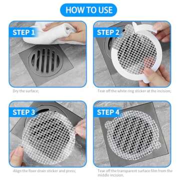 Kearning Disposable Shower Drain Hair Catcher - 50pcs Pack
