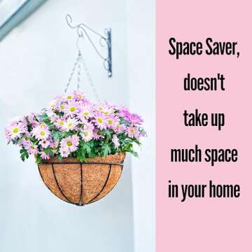 LaLaGreen Hanging Baskets for Plants (3 Pack, 10 Inch) Hanging Planter Outdoor with Coco Liner, Metal Wire Flower Basket Pots Holder Hanger Hook Deck Patio Porch Garden Balcony Outside Decoration