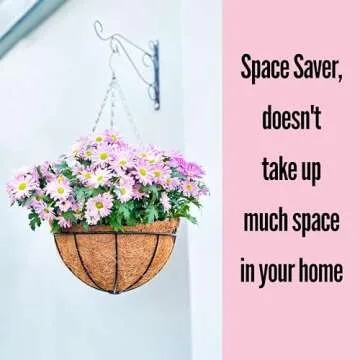 LaLaGreen Hanging Baskets for Plants (3 Pack, 10 Inch) Hanging Planter Outdoor with Coco Liner, Metal Wire Flower Basket Pots Holder Hanger Hook Deck Patio Porch Garden Balcony Outside Decoration