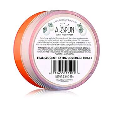 Coty Airspun Face Powder, Translucent Extra Coverage, 2.3 Ounce, Pack of 1