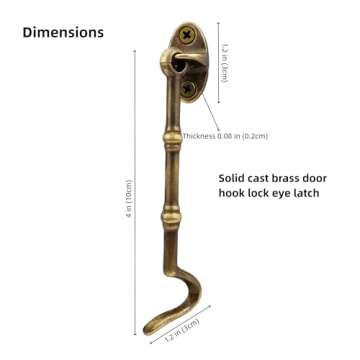 Runningfish Heavy Duty Copper Door Latch gate latches Rustic Design Cabin Hook Latch Door Lock