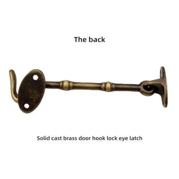 Runningfish Heavy Duty Copper Door Latch gate latches Rustic Design Cabin Hook Latch Door Lock