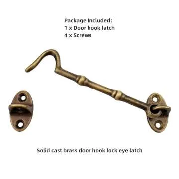 Runningfish Heavy Duty Copper Door Latch gate latches Rustic Design Cabin Hook Latch Door Lock