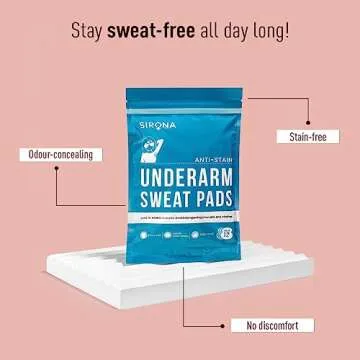 Sirona Disposable Underarm Sweat Pads - 12 Pack of Odour Blockers