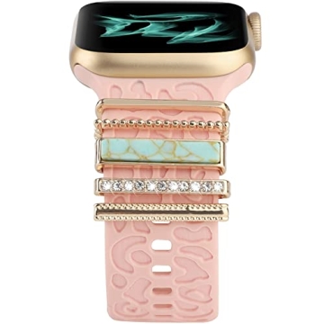 Boho Turquoise Decorative Ring Loops for Smartwatches, Stylish Charms for Apple Watch