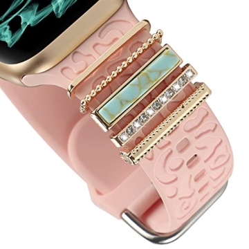 Stylish Boho Turquoise Decorative Rings for Smartwatches