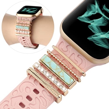 Stylish Boho Turquoise Decorative Rings for Smartwatches