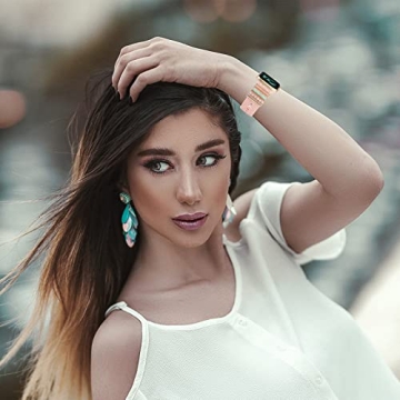 Stylish Boho Turquoise Decorative Rings for Smartwatches