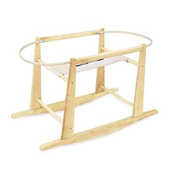 Natural Rocking Moses Basket Stand for Safe Sleep