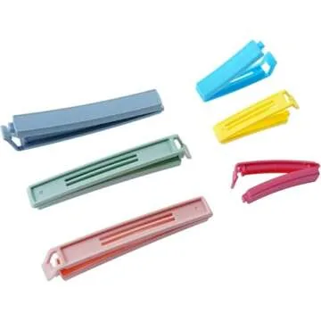 Yarall 32 PCS Plastic Chip Clips for Food Packages, Curved Design Sealing Bag Clips for Food, Kitchen and Home, 2 Sizes(4.3inch x 20, 3.1inch x 12)