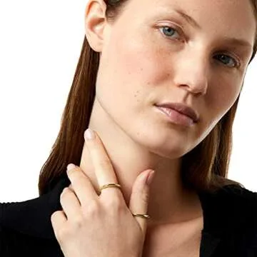 Pearich 14K Gold Filled Rings for Women Gold Stacking Rings for Women Gold Band Rings for Women Gold Statement Rings Thin Gold Ring Plain Comfort Fit Size 8