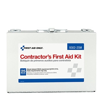 First Aid Only 9302-25M Contractor’s First Aid Kit - 178 Essential Pieces for Construction & Home ...