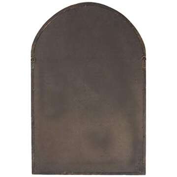 Amazon Brand - Stone & Beam Vintage Farmhouse Wooden Arched Multipanel Mantel Rectangular Mirror, Wall Mount, Dark Stain, 24 x 36 in