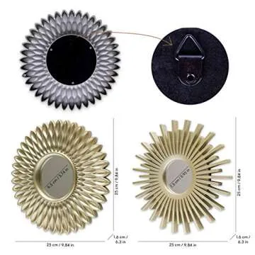 Gold Wall Mirrors Set of 3 – Elegant Home Decor