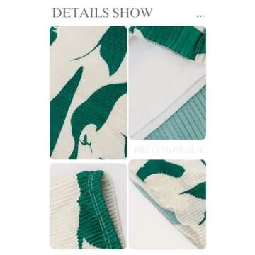 PRETTYGARDEN Women's 2025 Summer High Waist Zebra Print A Line Long Pleated Skirts for Women Trendy Midi Skirt Flared Hem (Dark Green, XX-Large)