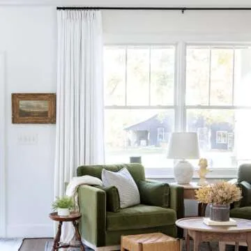 Luxurious TWOPAGES 52x84 Faux Linen Pinch Pleat Curtain Panel in Snow White