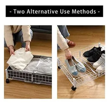 HOUSE AGAIN 2-in-1 Under Bed Storage with Wheels, 2 Pack