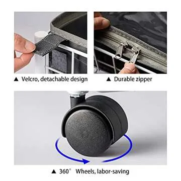 HOUSE AGAIN 2-in-1 Under Bed Storage with Wheels, 2 Pack