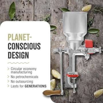 Victoria Manual High-Hopper Grain Grinder, Made in Colombia, Silver