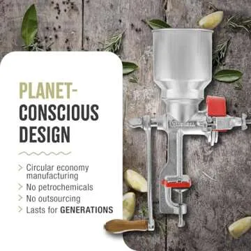 Victoria Manual High-Hopper Grain Grinder, Made in Colombia, Silver