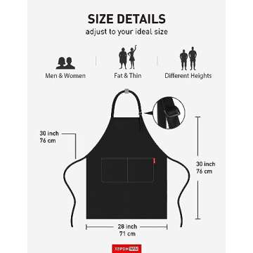 XBPDMWIN Kiss the Cook Apron Men - Funny BBQ Grill Apron for Cooking Enthusiasts, Adjustable Chef Apron with 2 Pockets Dad Gifts for Adult/Men/Women