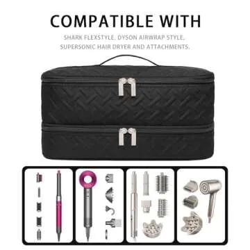 ARLMEGOR Double-Layer Portable Hair Tools Travel Bag for Women