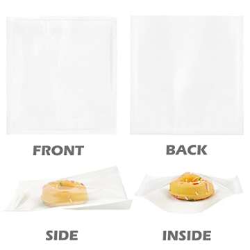 Ocmoiy Bakery Bags 100ct Clear Window for Treats