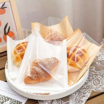 Ocmoiy Bakery Bags 100ct Clear Window for Treats