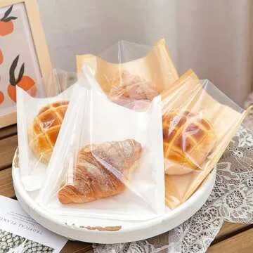 Ocmoiy Bakery Bags 100ct Clear Window for Treats