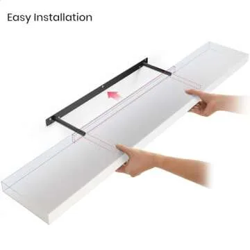 Ballucci Floating Shelves for Wall, 48" Wood Wall Shelf Set of 2, with Invisible Brackets for Bathroom, Living Room, Bedroom, Kitchen, Nursery, 8" Deep, White