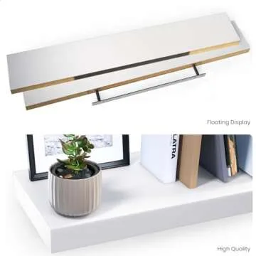 Ballucci Floating Shelves for Wall, 48" Wood Wall Shelf Set of 2, with Invisible Brackets for Bathroom, Living Room, Bedroom, Kitchen, Nursery, 8" Deep, White