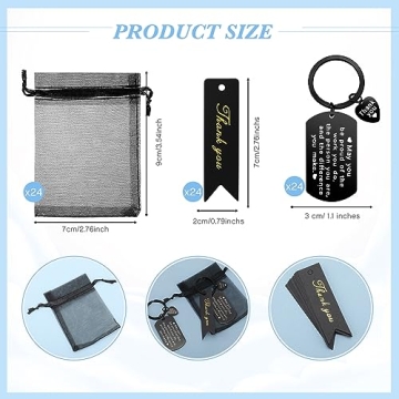 72 Pcs Employee Appreciation Keychains with Bags