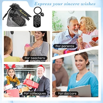 72 Pcs Employee Appreciation Keychains with Bags