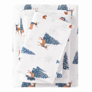 Great Bay Home Flannel Sheet Set King Size - 100% Turkish Cotton, Double-Brushed, Winter Bed Sheets ...