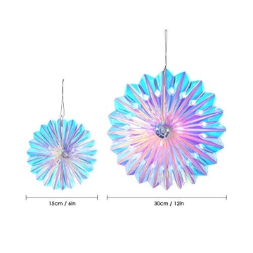 Iridescent Hanging Fans for Party Decor and Weddings