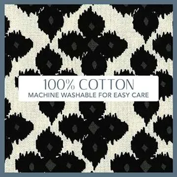 Elrene Home Fashions Everyday Casual Prints Assorted Cotton Fabric Napkins, Set of 24, 17" x 17", Black, 24 Count