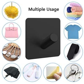 Durable PMMASTO Self Adhesive Hooks for Home Organization
