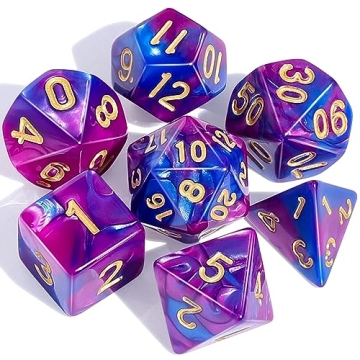 CiaraQ DND Polyhedral Dice Set with a Black Dice Bag for D&D RPG MTG Role Playing Table Games