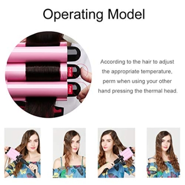 3 Barrel Curling Iron with Adjustable Temperature and Protection