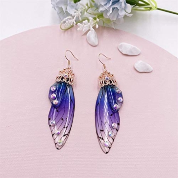 Elegant Multicolored Butterfly Wing Earrings for Women