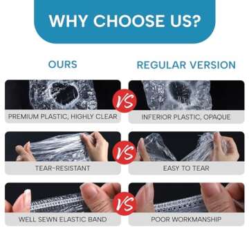 YIZIJIZI 30PCS Disposable Shower Caps, Large Thick Clear Waterproof Shower Cap for Women, large Size...