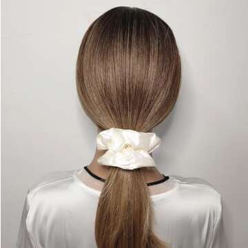 Sufermoe 6 Pcs Satin Silk Hair Scrunchies - Classic Colors & Luxurious Comfort