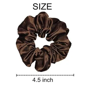 Sufermoe 6 Pcs Satin Silk Hair Scrunchies - Luxurious Style