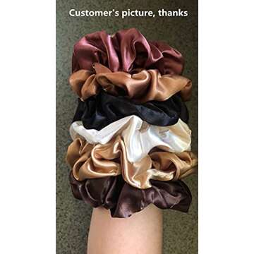 Sufermoe 6 Pcs Satin Silk Hair Scrunchies - Luxurious Style