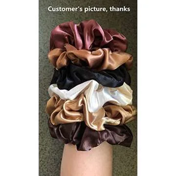 Sufermoe 6 Pcs Satin Silk Hair Scrunchies - Luxurious Style