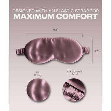 SUNDAYSILKS™ Exclusive Mulberry Silk Sleep Mask | Soft Eye Covers, Blackout Sleeping Mask for Women & Men | Silk Eye Mask for Sleep, Travel, and Relaxation | Antifaz para Dormir [Deep Muave]