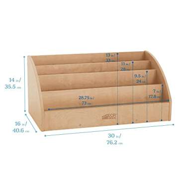 ECR4Kids Toddler Book Display, Beginner Bookshelf, Natural